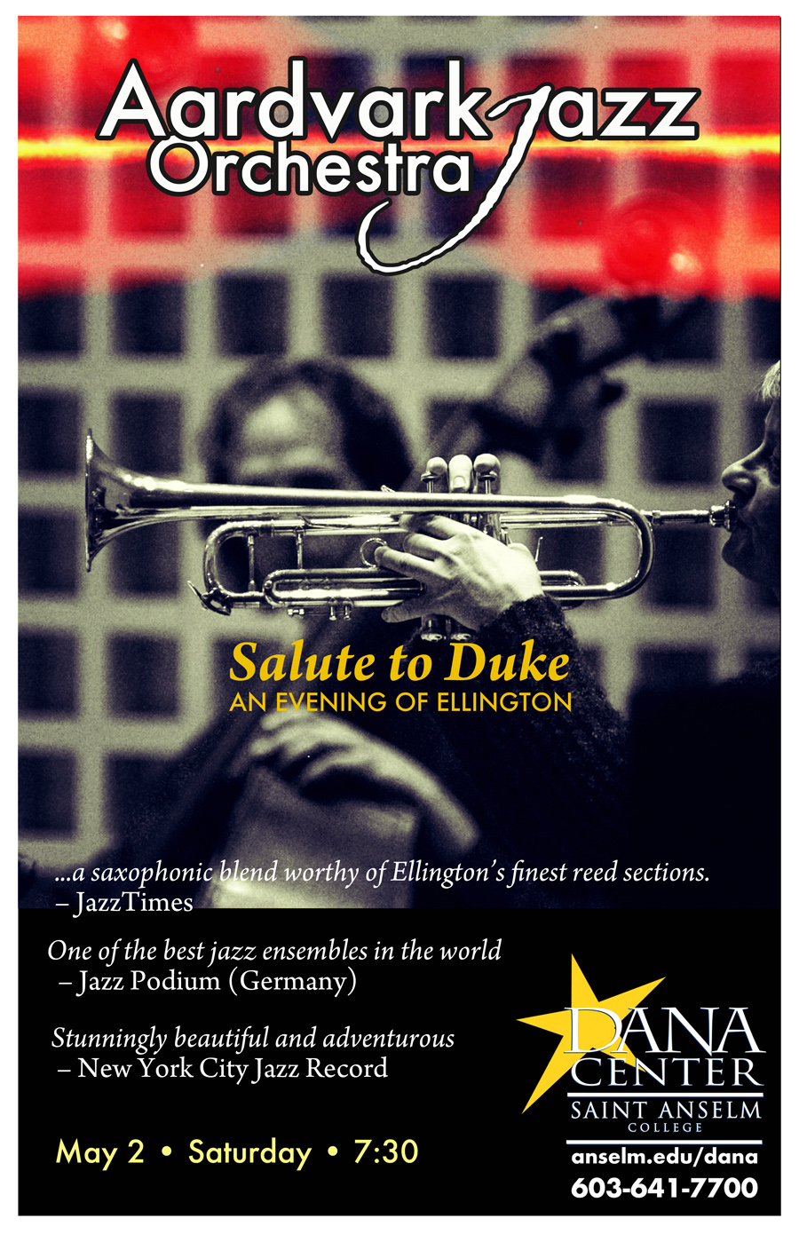 POSTPONED: NEW DATE WILL BE ANNOUNCED SOON: Aardvark Jazz Orchestra: Salute to Duke